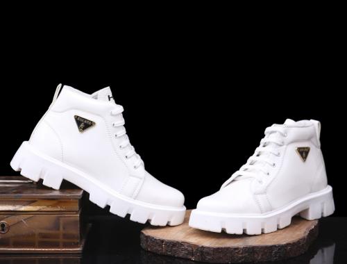HIDA Prada Style Trendy Sneakers For Men (White)