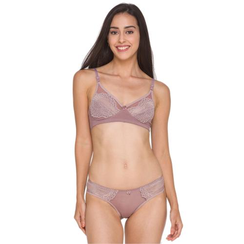 Candyskin Women Blush Lace Lingerie Set