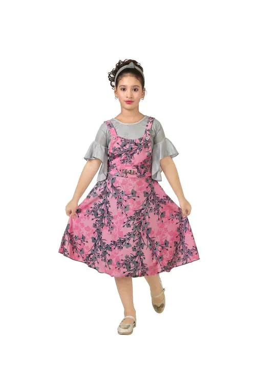 CELEBRITY CLUBGirlsPinkFloralPolyesterSingleFloral Pathani Frock