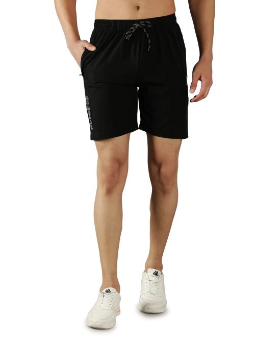 LONDON HEIGHTS Lycra Slim Fit Black Men's Workout Running Shorts,Gym & Athletic Wear