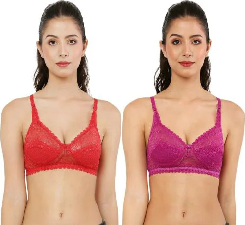 Buy Hothy Women Multicolor Net Pack Of 2 Bralette Non Padded Bra (32)  Online at Best Prices in India - JioMart.