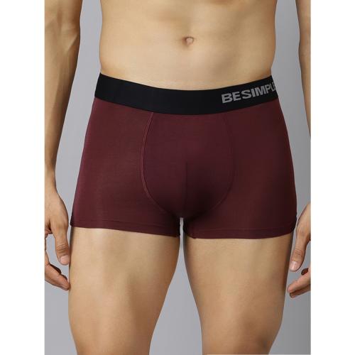 BESIMPLE Men's Trunk Snug Fit Solid Underwear - Modal Spandex Fabric Ultra - Light Comfortable Wear with Microfibre Waistband