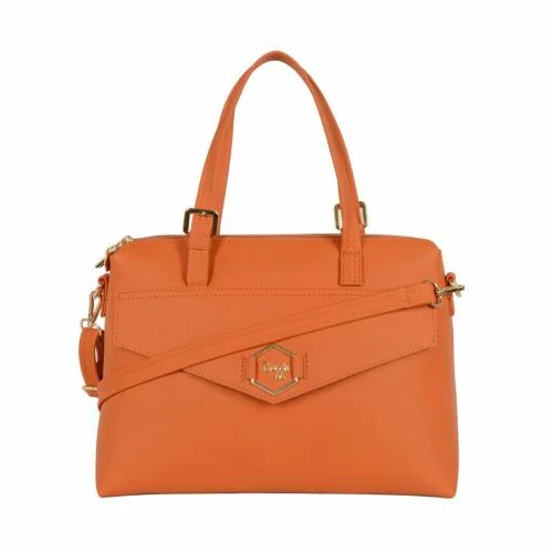 Baggit Women's Orange Pvc Satchel Handbag