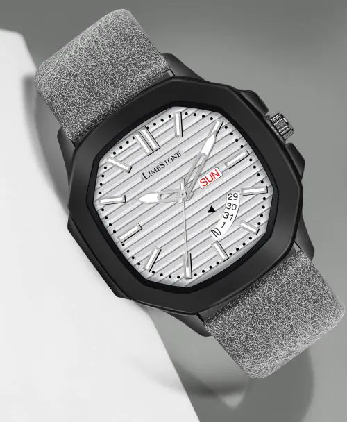LIMESTONE OTUS 3D DIAL DAY AND DATE FUNCTIONING MESH CHAIN BOYS QUARTZ Analog Watch - For Men(OTUS023)