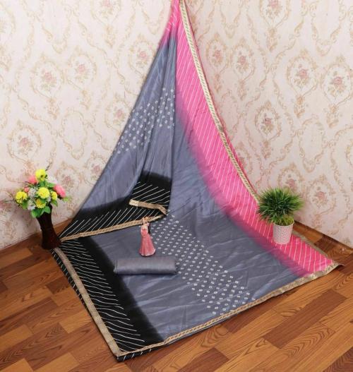 Laheja Women Multicolor Geometric Silk Blend Single Saree