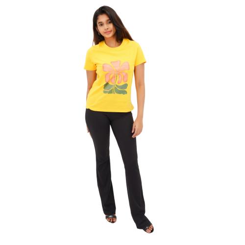 Rad Prix Womens Lemon Printed Crew Neck T-shirt