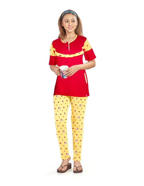KCA LOOK LEAN Pajamas Set for Women, Nightwear Set Top and Pant/Lounge Wear/Nightdress Set