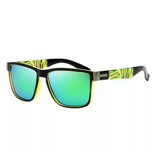 ELEGANTE Polarized Square Green Sunglasses For Men