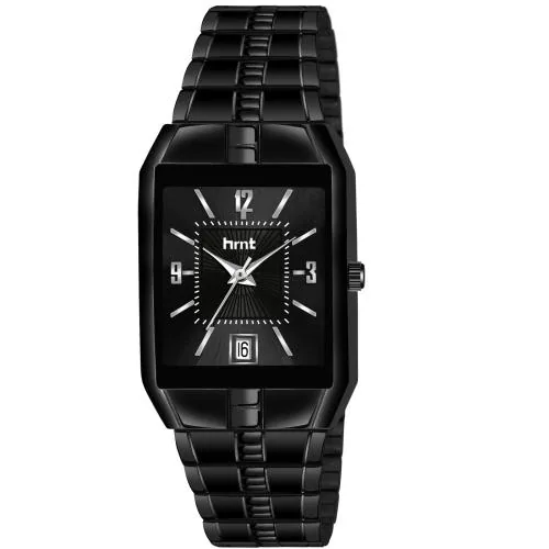 hrnt BLK-BLK-9210 Pure Black Plated Branded Watch &Date Water Resistant Hands/Wrist Analog Watch - For Men