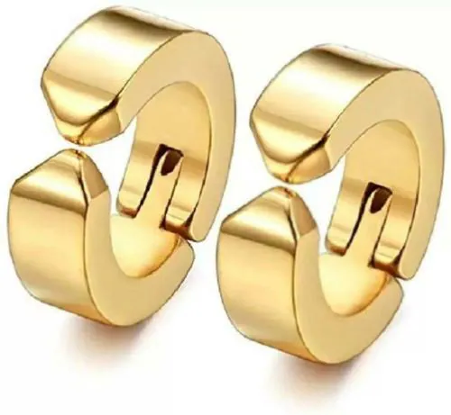 Vivity Gold-Plated Stainless Steel Stud Earrings (Women, Boys, Girls, Men)
