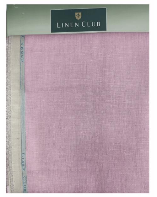 Linen Club Men Pink Solid Linen Shirt Fabric