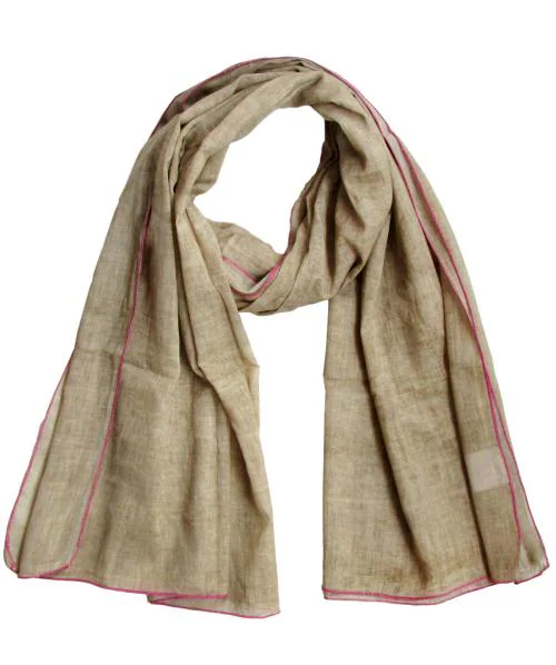 Fabtone Women's Scarf 100% Soft Cotton -100x180 cms Stylish and Comfortable Golden Stole for Women