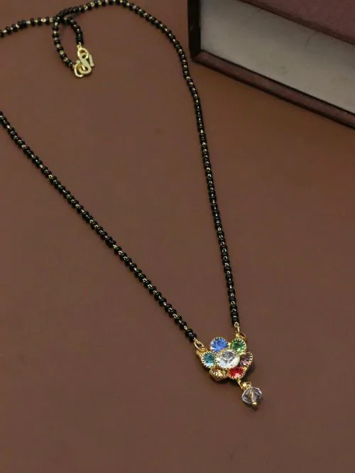 Gold Plated Black Bead Mangalsutra (Women)