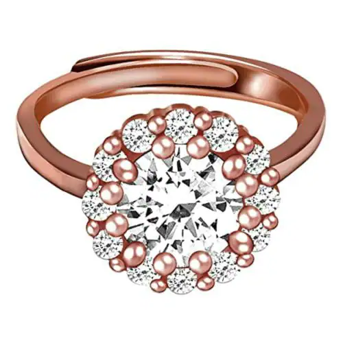 Buy Giva Sterling Silver Adjustable Rose Gold Sunshine Ring Online at