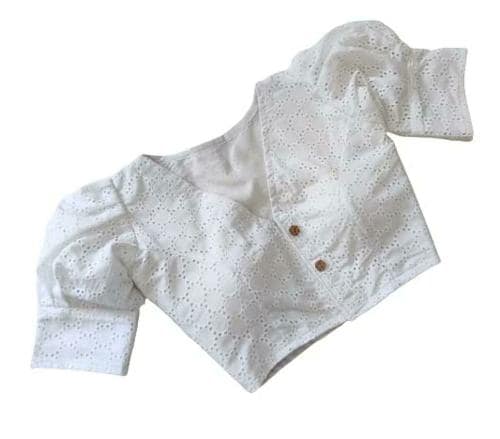 BKD Fashion Women White Readymade Stitched Saree Blouse (size 36)