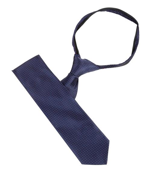 Leonardi Men Navy and Red Microfiber Zipper Tie