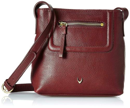 Hidesign Women Maroon Genuine Leather Sling Bag