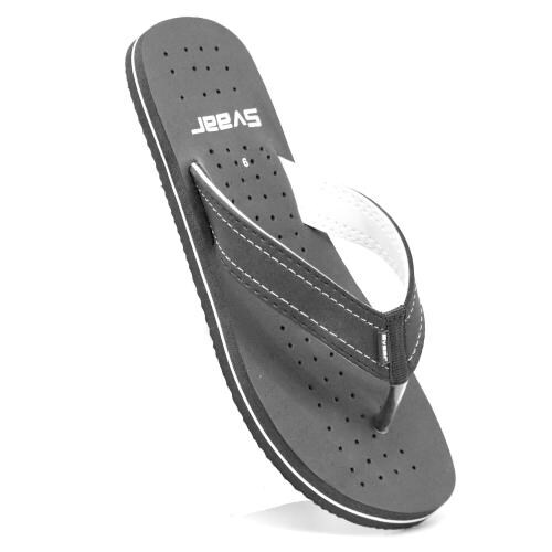 Svaar Durable Super Fit Slippers for Men ( Black-White )
