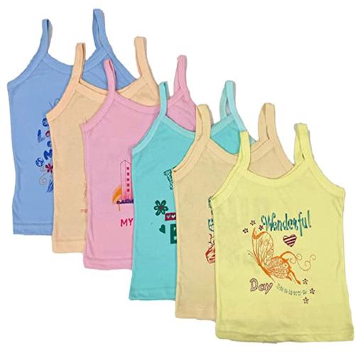 Navjai Girls & Boys Cotton Slip Cami Summer Spaghetti Baniyan Innerwear Undershirt Set of 6