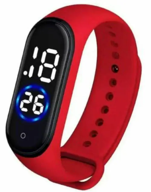 MVS Digital LED Touch Screen Sports Watch Bands For Boys & Girls Digital Watch Red
