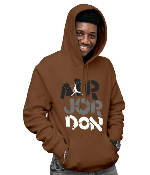 KYDA KIDS Boys Coffee Brown 100% Cotton Printed Single Hooded Sweatshirt