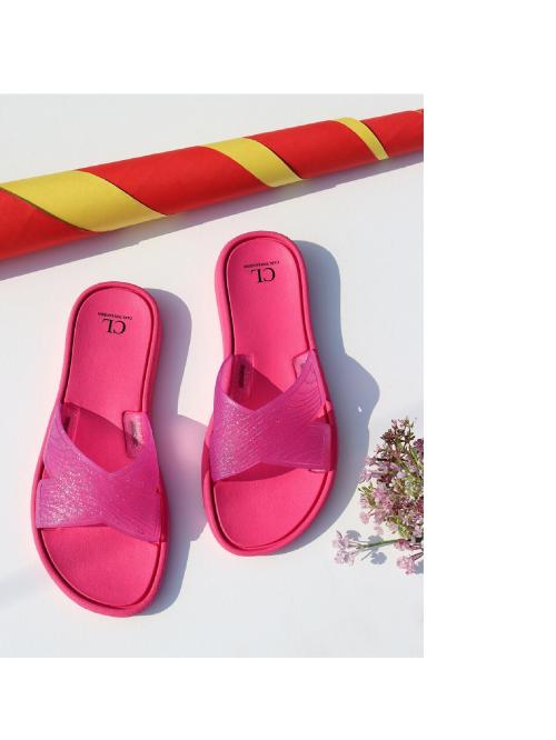 Carlton London Fuchsia Flip flops for Women