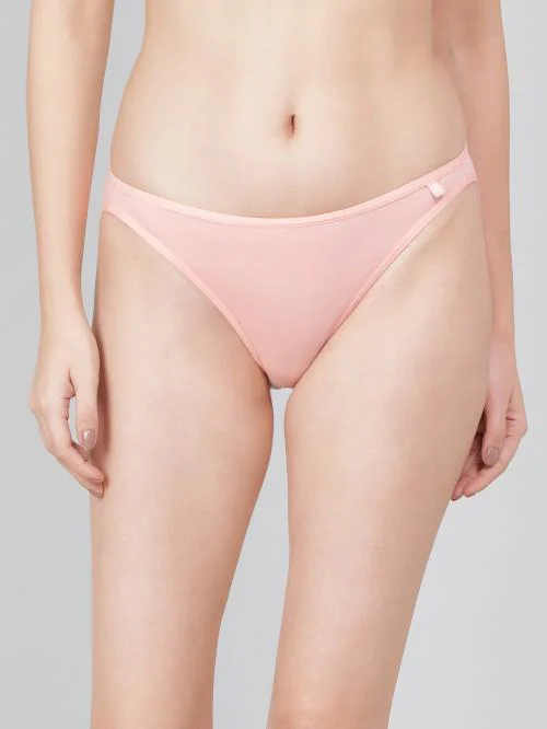Jockey Style SS02 Women's Super Combed Cotton Elastane Stretch Low Waist Bikini With Concealed Waistband and StayFresh Treatment - Candlelight Peach