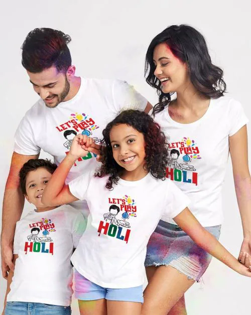 Bonorganik Lets Play Holi Family Tshirt