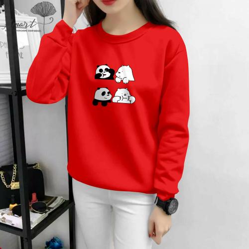 Clear Wear Women Dark Blue Printed Pure Cotton T-Shirt - Ubhu 4 (M)