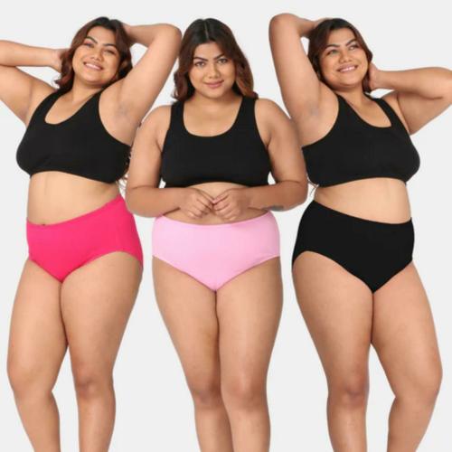 D&E JEANS Plus Size Regular Panty Women's Cotton Panties | High Waist | Full Hip Coverage | No Exposed Elastic At Waist & Thigh Round Cotton Women's Underwear Bikini Underwear Breathable Full Briefs Soft Panties Comfort Underpants Ladies Panties (2 pcs )