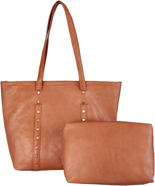 Toteteca Tan PU Unlined Shoulder Bag