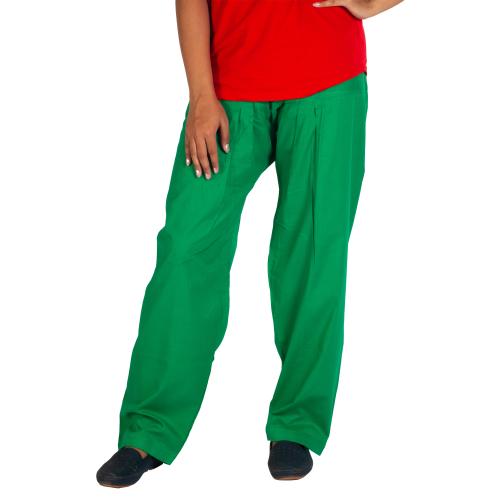 AWA Women's premium soft Cotton Salwar pants / Normal pants, Color - Green, Size-XL