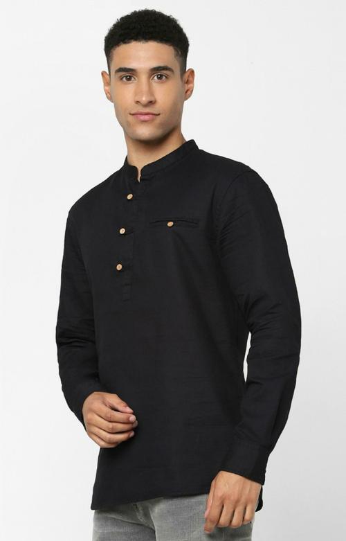 Celio Black Solid Regular Fit Shirt By Celio