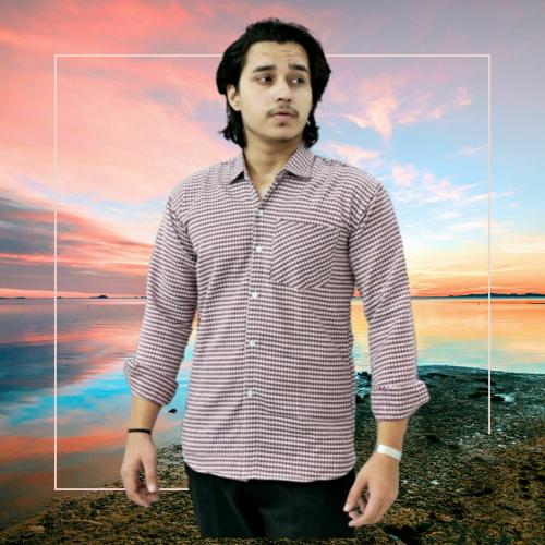 SUBHAN CLOTHING Men Regular Fit Checkered Spread Collar Casual Shirt ( MAROON M )