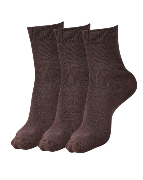 Dollar Unisex Full Length Plain Cotton School Socks For Kids Brown