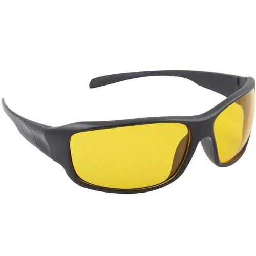 Yellow Lens Black Frame Night Vision Driving Sunglasses for Men and Women