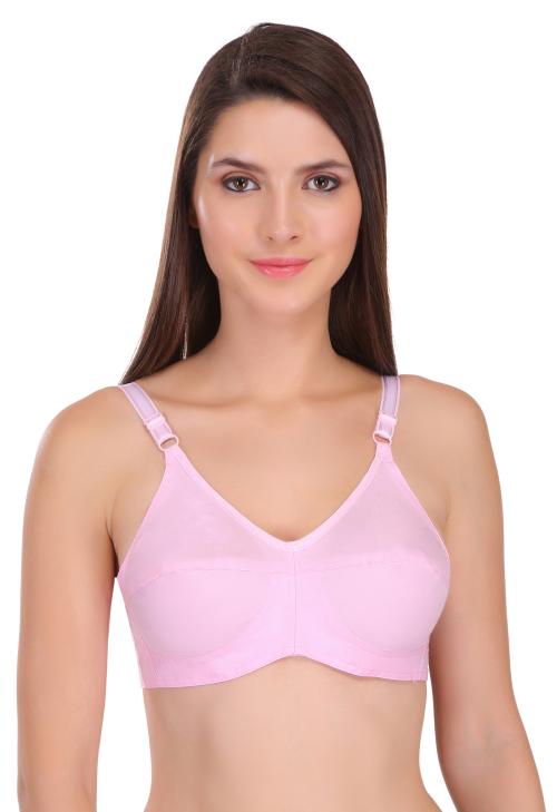 Buy Featherline Women Pink Pure Cotton Single Minimizer Bra ( 34E ), Teenager, Full Coverage, Non Padded, Pure Cotton, Everyday, Pink, Minimizer Bra