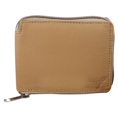ACCEZORY Men Beige Zip Around Wallet