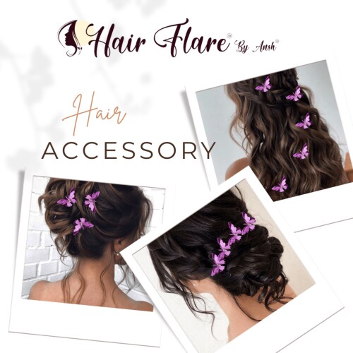 Hair Flare 2462 Artificial Flowers Women Hair Accessories Hair Pins For  Wedding, Anniversary-PURPLE - JioMart
