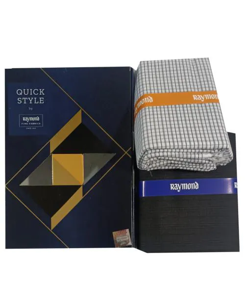 Raymond Men Light Blue Checkerd Cotton Shirt & Trouser Fabric