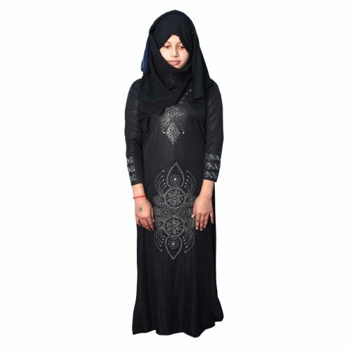 ASFIRK Women Embroidery Black Color Abaya & Burkha for kids Girls baby silk burqa ( 2 to 16 years )
