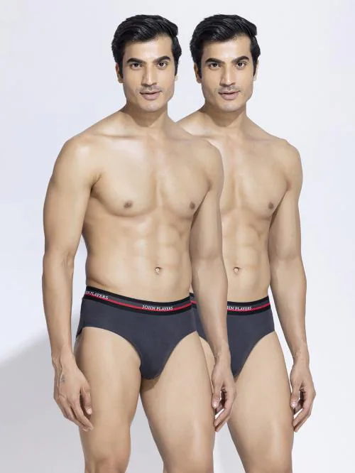 Pack of 2 John Players Classic Cotton Briefs in Dark Grey