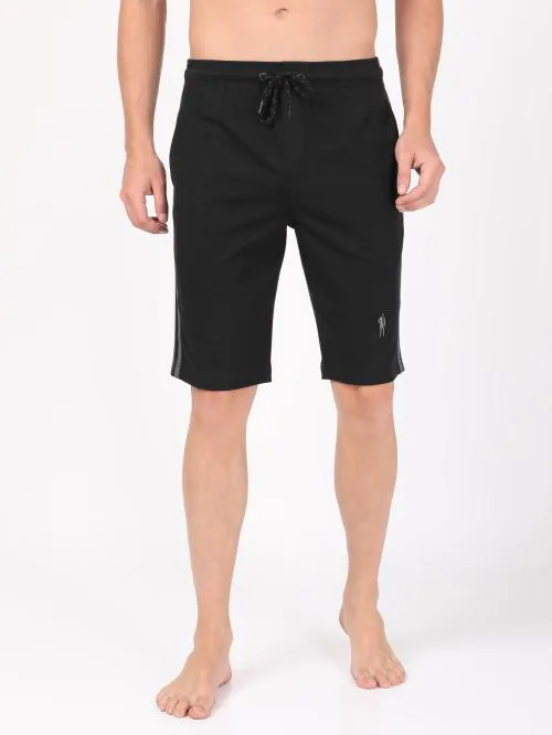 jockey Men Black Solid Cotton Blend Shorts