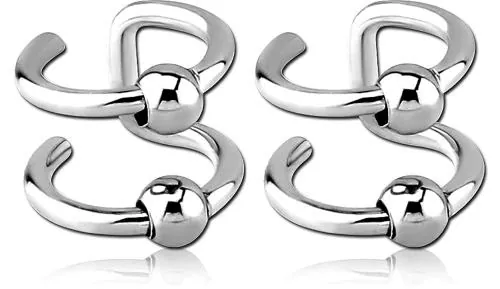 Via Mazzini Stainless Steel Clip-On No Piercing Fake Ear Cuff Earring For Girls (Pack Of 1 pair)