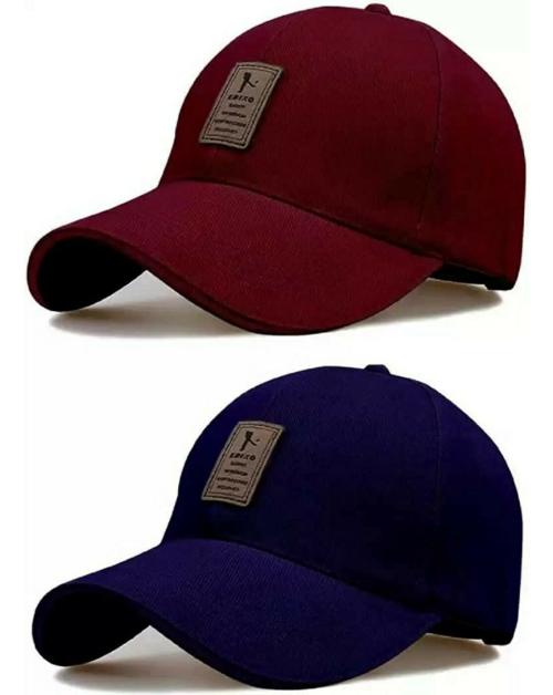 Bayema Men And Women Cotton Solid Baseball Hat (Pack Of 2)