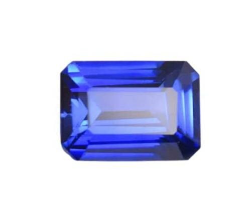 The Gallery of Gemstone Emerald Shape Shani Ratna Blue Sapphire with Certificate of Authencity