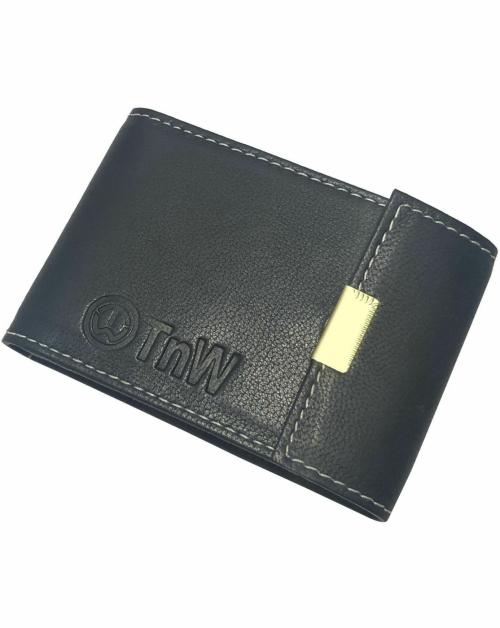 TnW Black Genuine Leather Card Holder - Mini