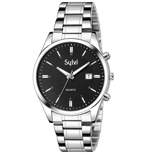 Sylvi Analog Silver Dial Silver Strap Watch For Men