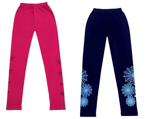 IndiWeaves Girls Super Soft Regular Fit Cotton Leggings (Pack of 2)