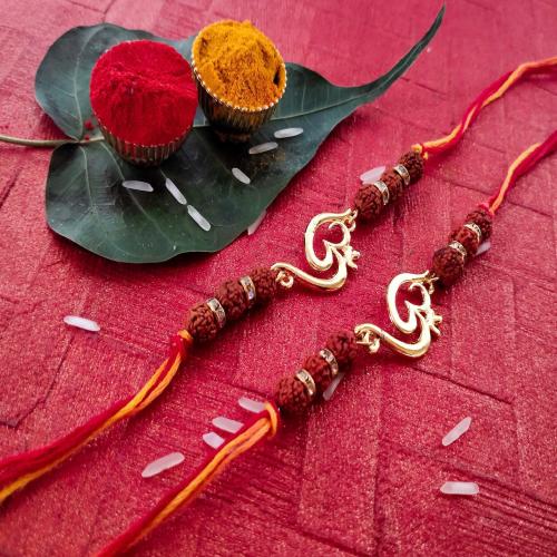 Buy Mahi Gold Plated Combo of Divine Religious Om Rudraksha Crystal